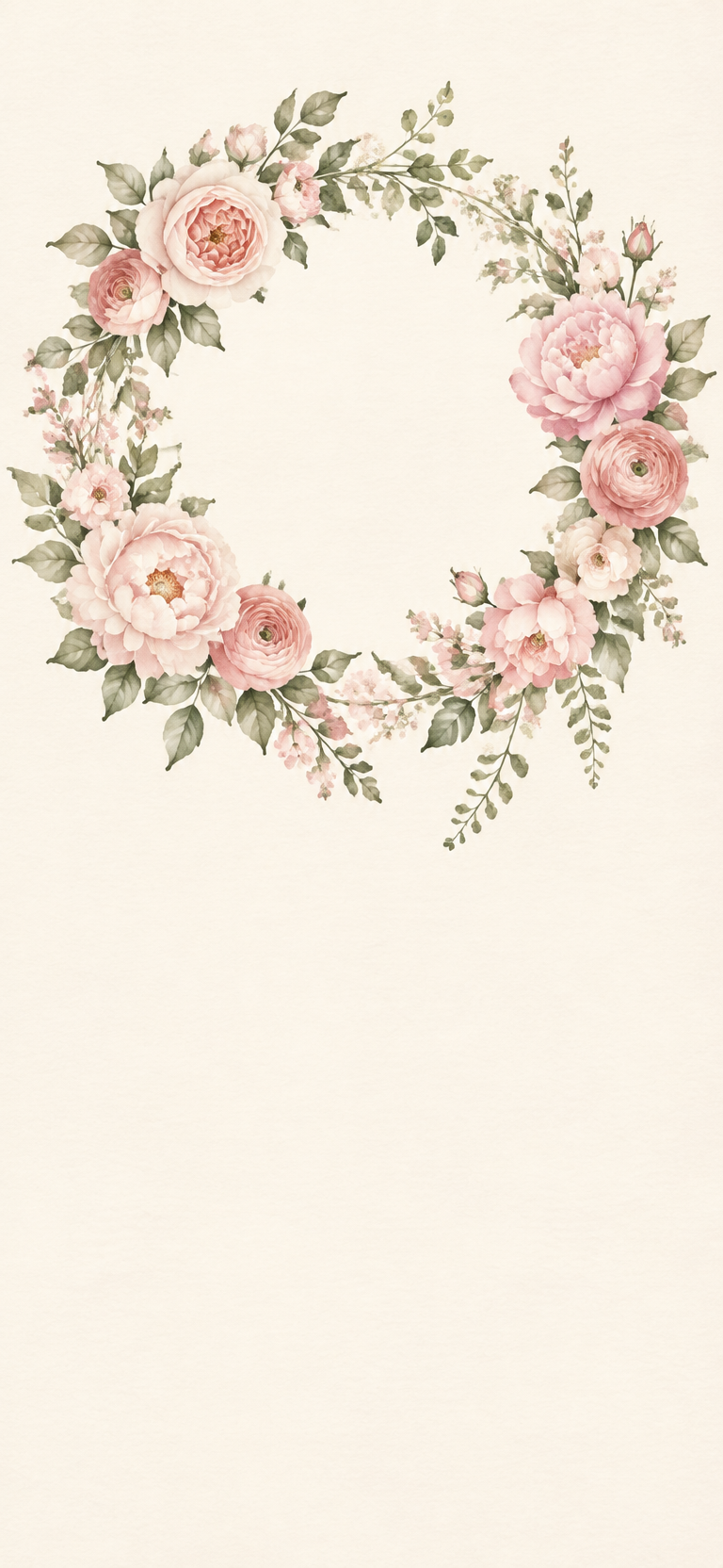 Blush rose wreath card cover